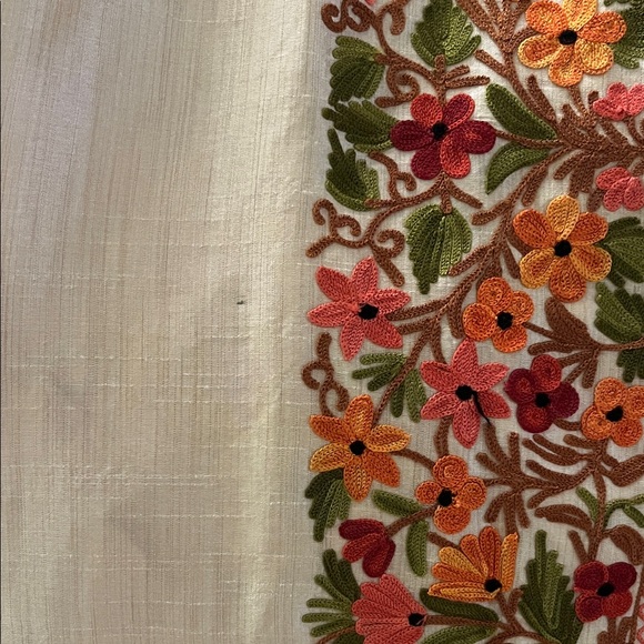 Floral Kashmiri Embroidered Long Silk Coat - Picture 5 of 7